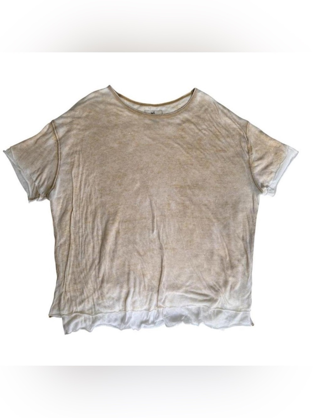 Free People Beige Apocalypse Raw Layered Hem Top Women’s Size S Boho